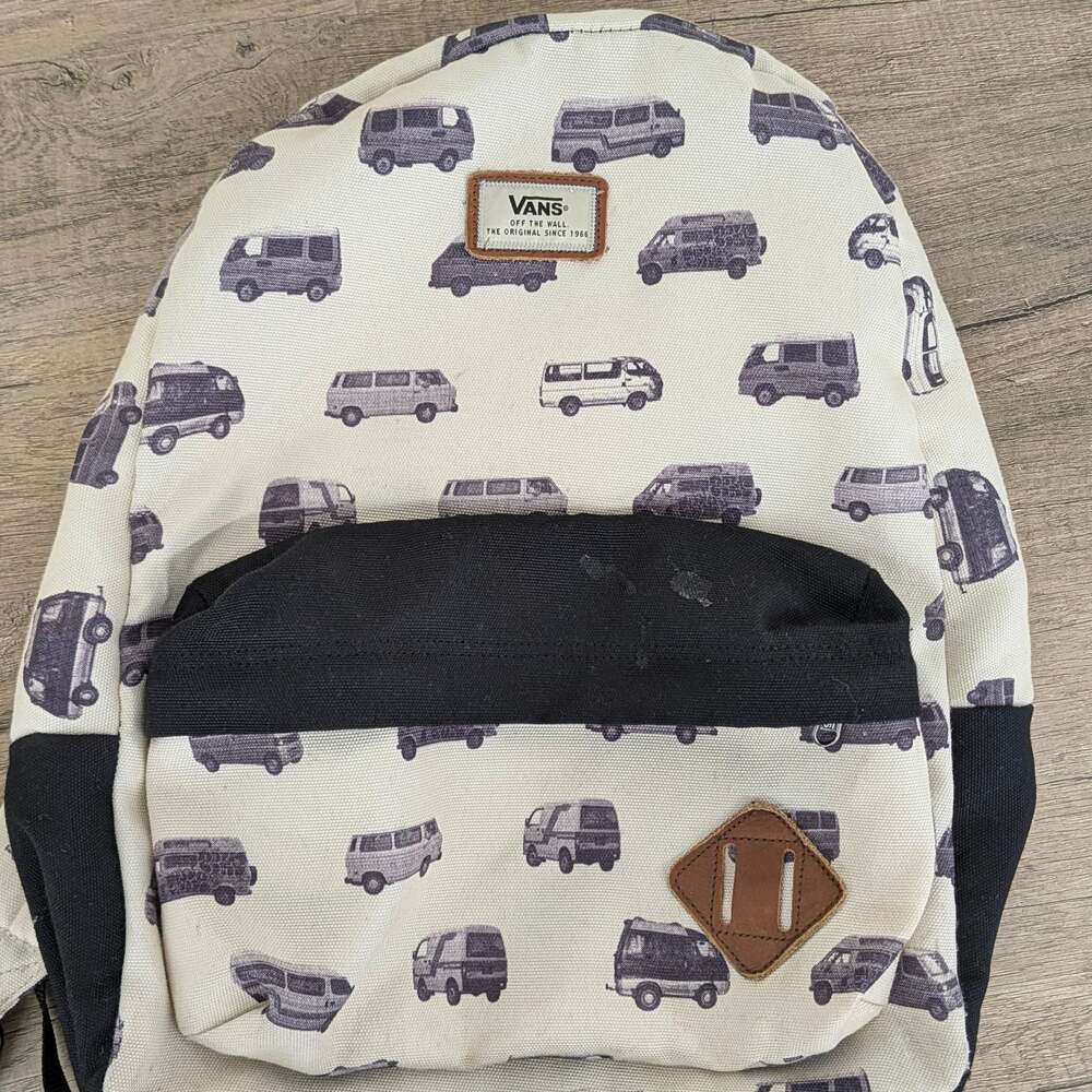 Vans Off The Wall Bus Van Print Canvas Backpack
